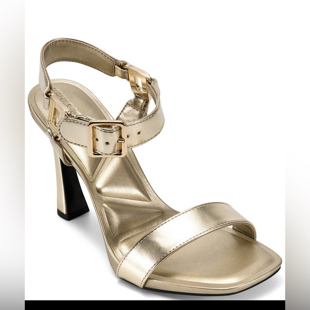 Karl Lagerfeld Metallic Gold Heels